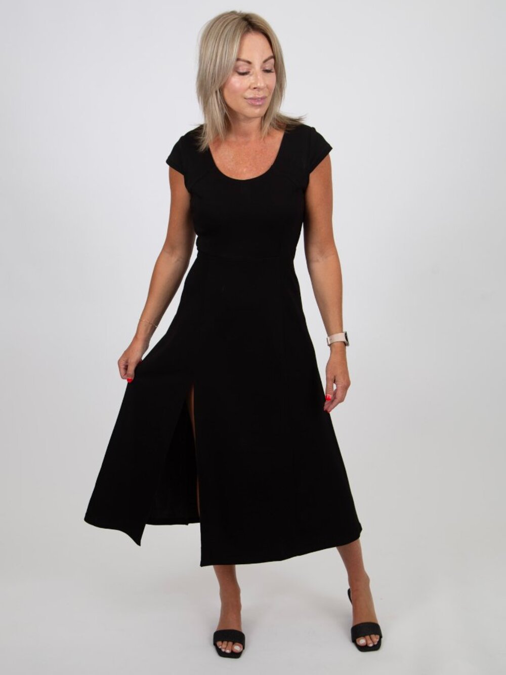 Scoop Neck Slit Maxi Dress